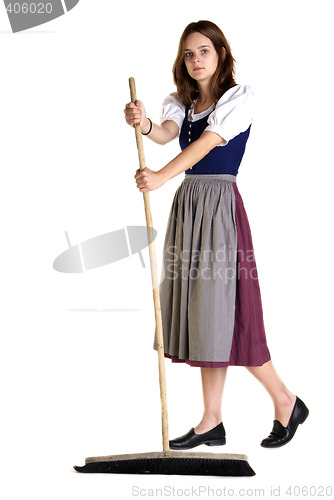 Image of woman in Dirndl sweeps