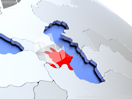 Image of Azerbaijan on world map