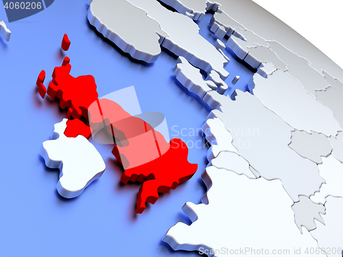 Image of United Kingdom on world map
