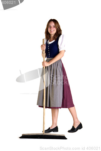 Image of woman in Dirndl sweeps