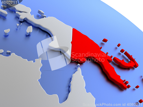 Image of Papua New Guinea on world map