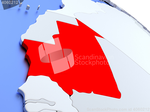 Image of Mauritania on world map