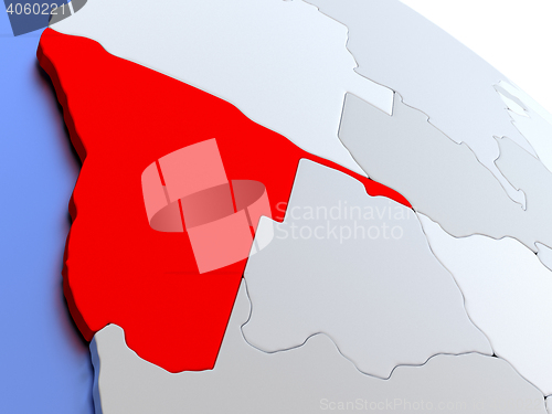 Image of Namibia on world map