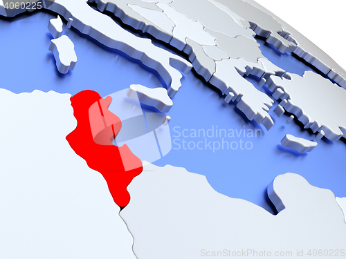 Image of Tunisia on world map