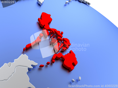 Image of Philippines on world map