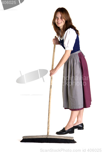 Image of woman in Dirndl sweeps