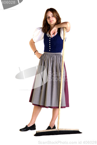 Image of woman in Dirndl sweeps