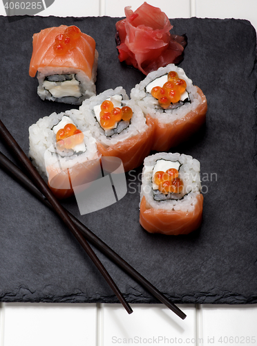 Image of Salmon and Caviar Sushi