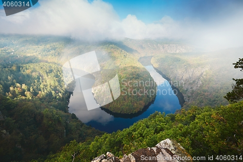 Image of Foggy morning in amazing nature