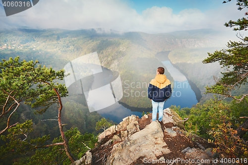 Image of Foggy morning in amazing nature