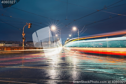 Image of Crossroad in rainy night