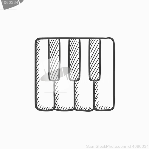 Image of Piano keys sketch icon.