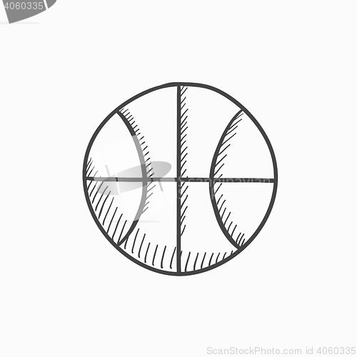 Image of Basketball ball sketch icon.
