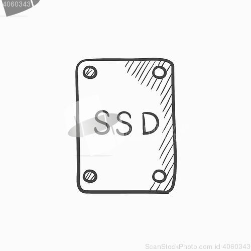 Image of Solid state drive sketch icon.