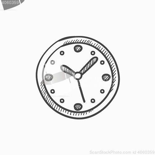 Image of Wall clock sketch icon.