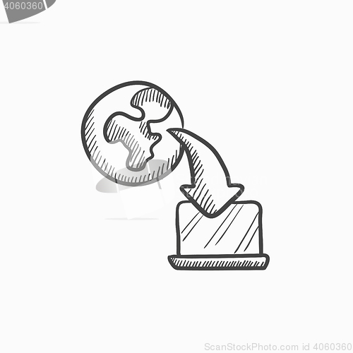 Image of Online education sketch icon.