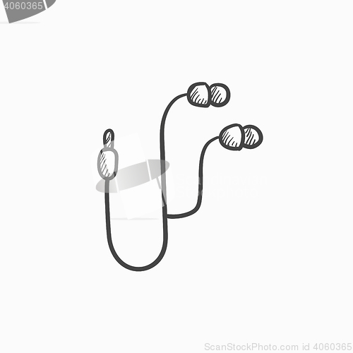 Image of Earphone sketch icon.