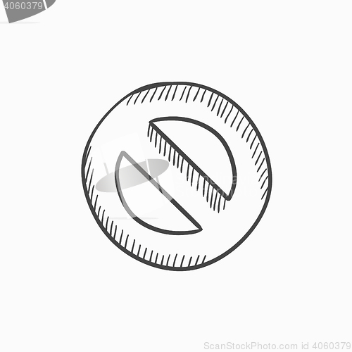 Image of Not allowed sign sketch icon.