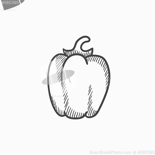 Image of Bell pepper sketch icon.