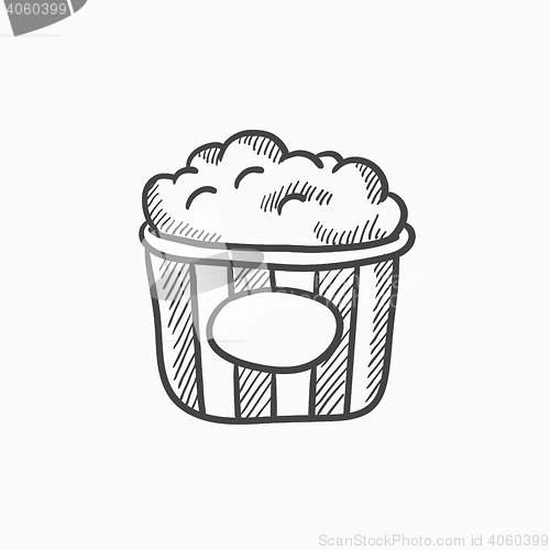 Image of Popcorn sketch icon.
