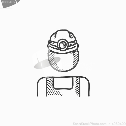 Image of Coal miner sketch icon.