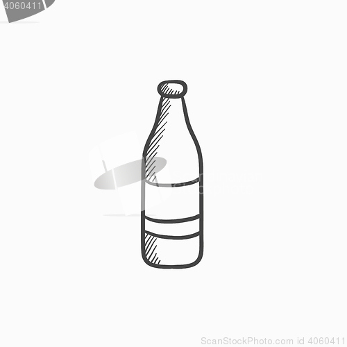 Image of Glass bottle sketch icon.