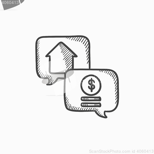 Image of Real estate transaction sketch icon.