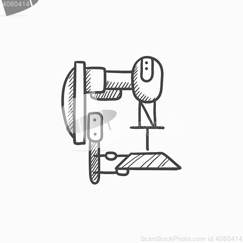 Image of Industrial automated robot sketch icon.