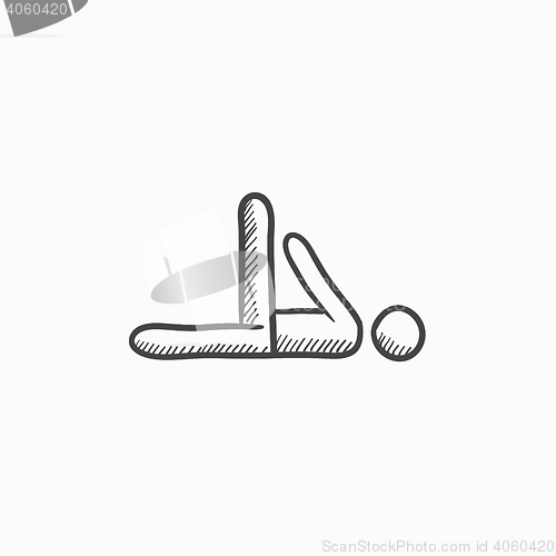Image of Man making exercises sketch icon.