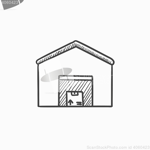 Image of Warehouse sketch icon.