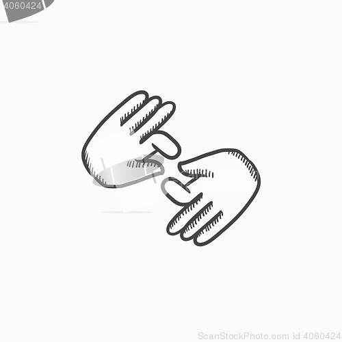 Image of Finger language sketch icon.