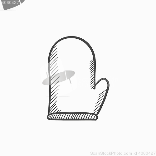 Image of Kitchen glove sketch icon.