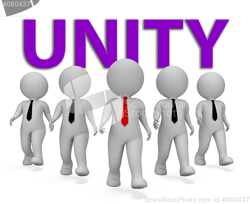 Image of Unity Businessmen Means Team Work And Businessman 3d Rendering