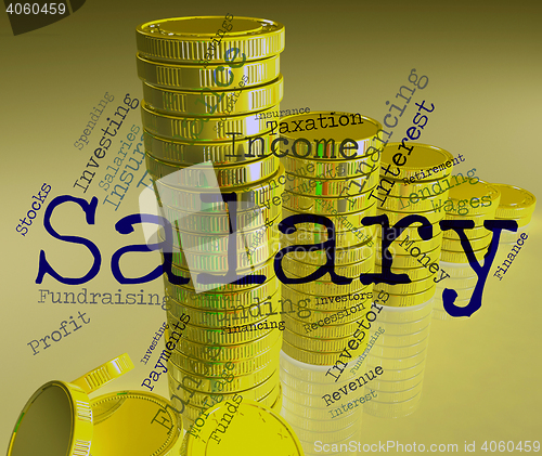 Image of Salary Word Means Wage Pay And Words