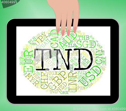 Image of Tnd Currency Means Worldwide Trading And Exchange