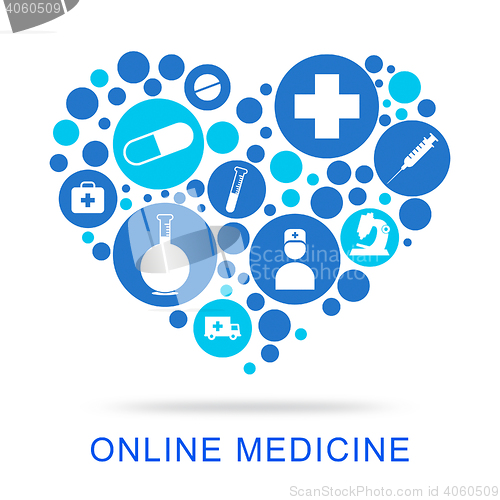 Image of Online Medicine Indicates Web Site And Antibiotic