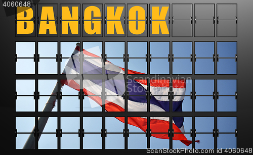 Image of Airport display board of Bangkok