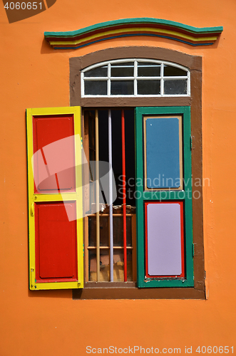 Image of Colorful facade of building in Little India, Singapore