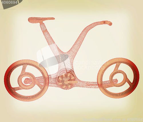 Image of 3d modern bike concept. 3D illustration. Vintage style.