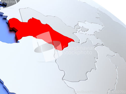 Image of Turkmenistan on world map