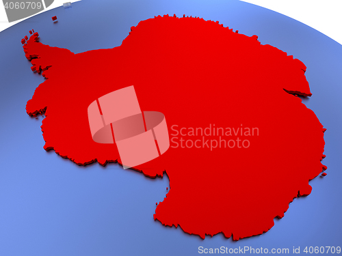 Image of Antarctica on world map