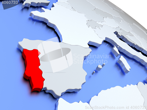 Image of Portugal on world map
