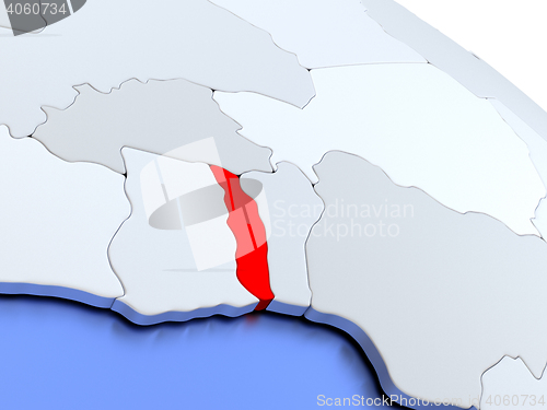 Image of Togo on world map