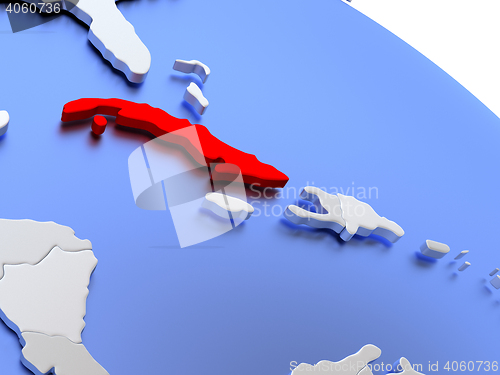 Image of Cuba on world map