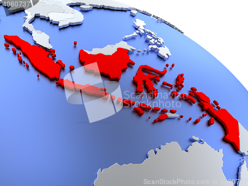 Image of Indonesia on world map