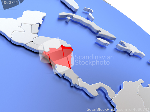 Image of Nicaragua on world map
