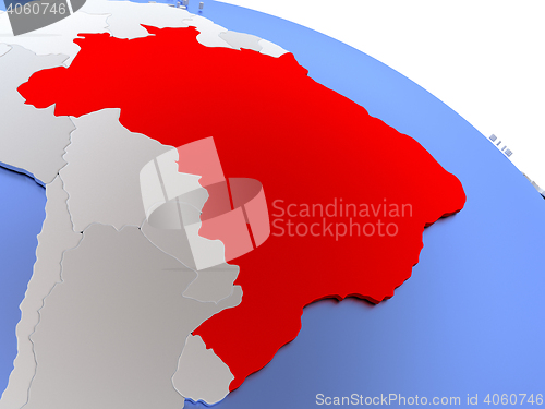 Image of Brazil on world map