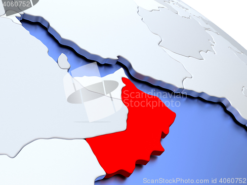 Image of Oman on world map