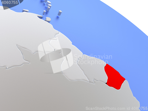 Image of French Guiana on world map