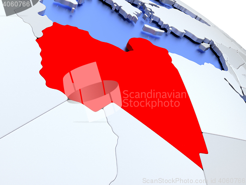 Image of Libya on world map